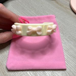 Sparklemuse custom light pink bow cuff
